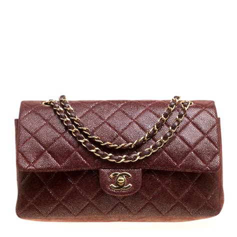 chanel vintage maroon bucket bag